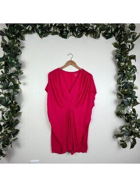 Lane Bryant Short Sleeve V-Neck Loose Blouse Pink Women’s Size 18/20